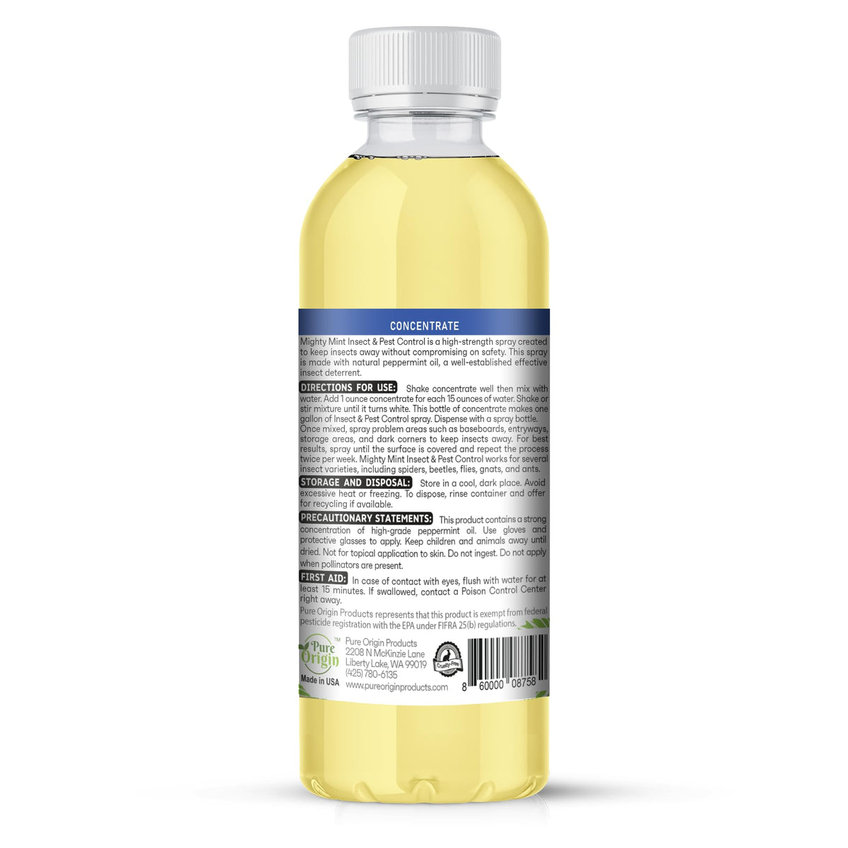 Peppermint Oil Insect Repellent Concentrate, 8 oz U319