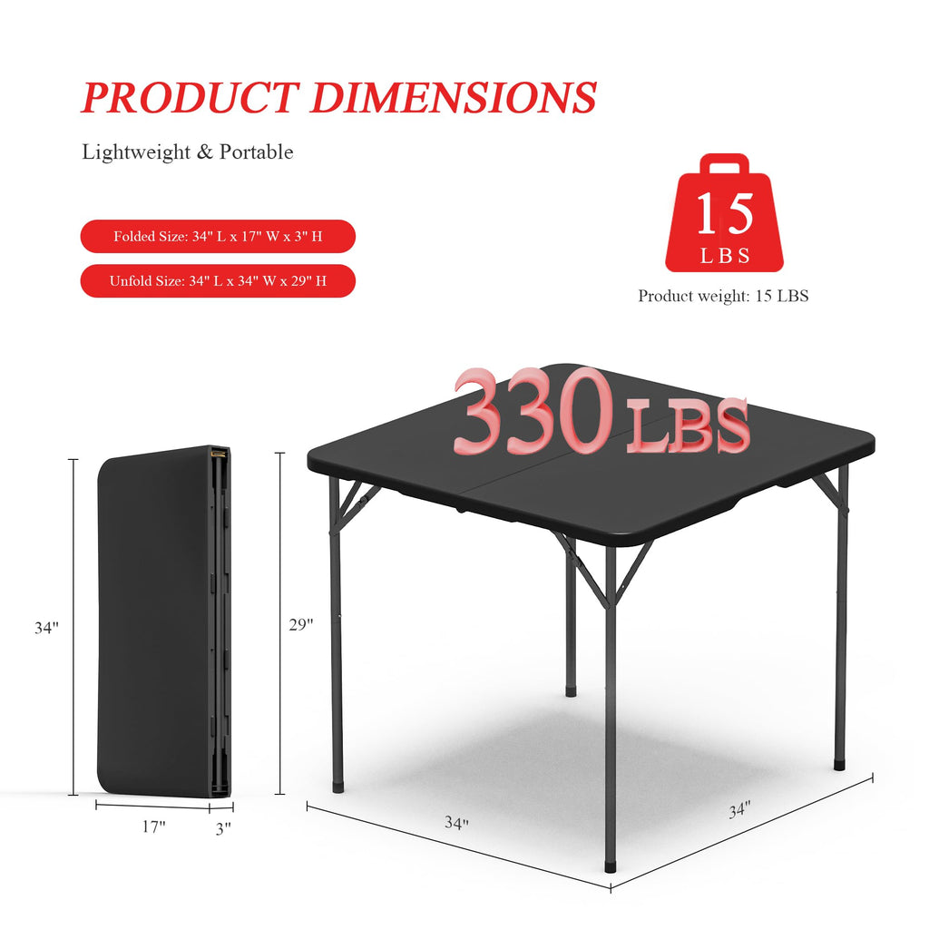 34" Square Folding Card Table 2 Pack Q977940