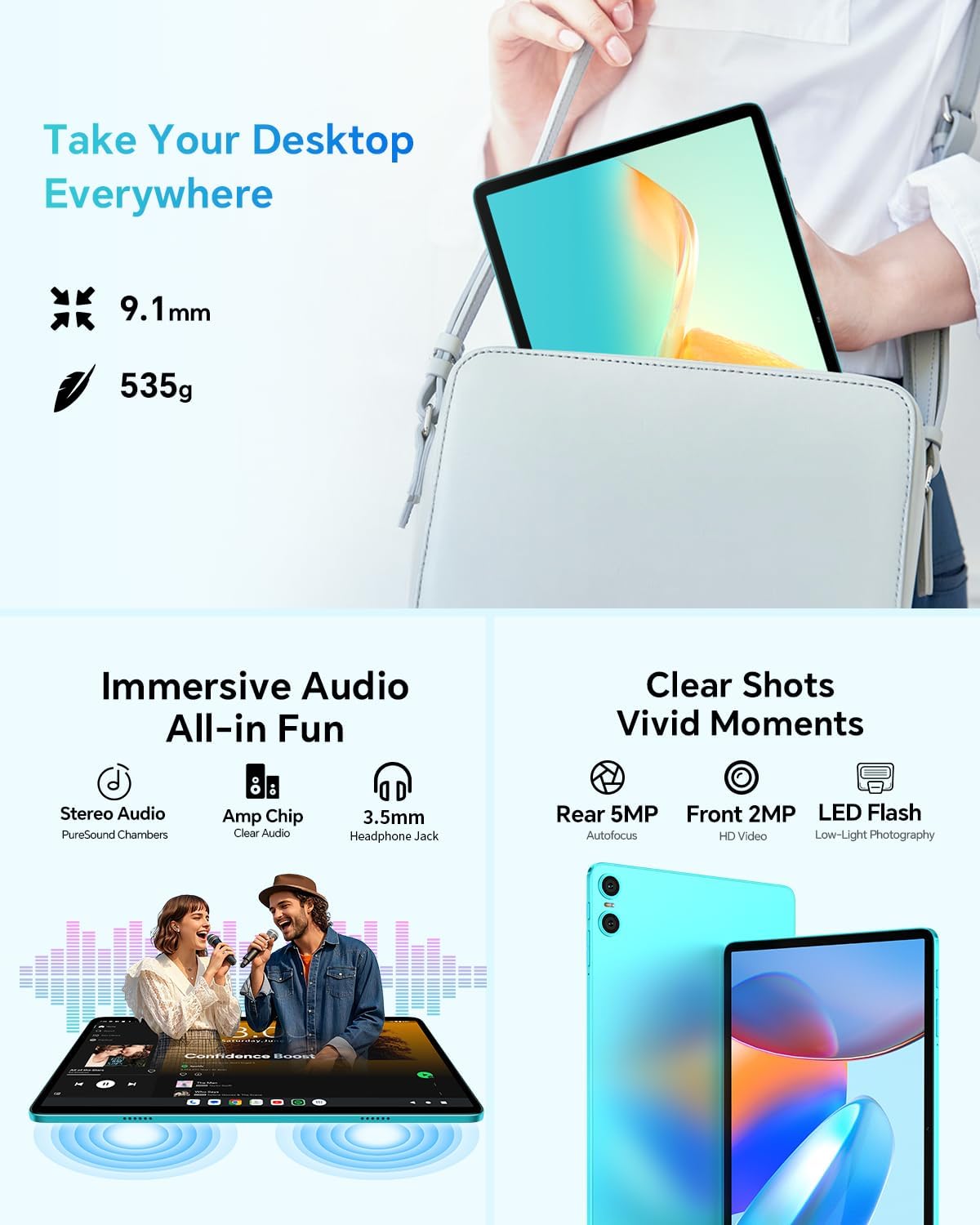 10.1" Android 2-in-1 Tablet Bundle with Keyboard Mouse Case A370