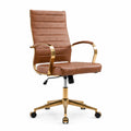 Gold Ergonomic Leather Office Chair W477560