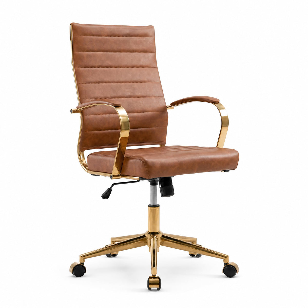 Gold Ergonomic Leather Office Chair W477560