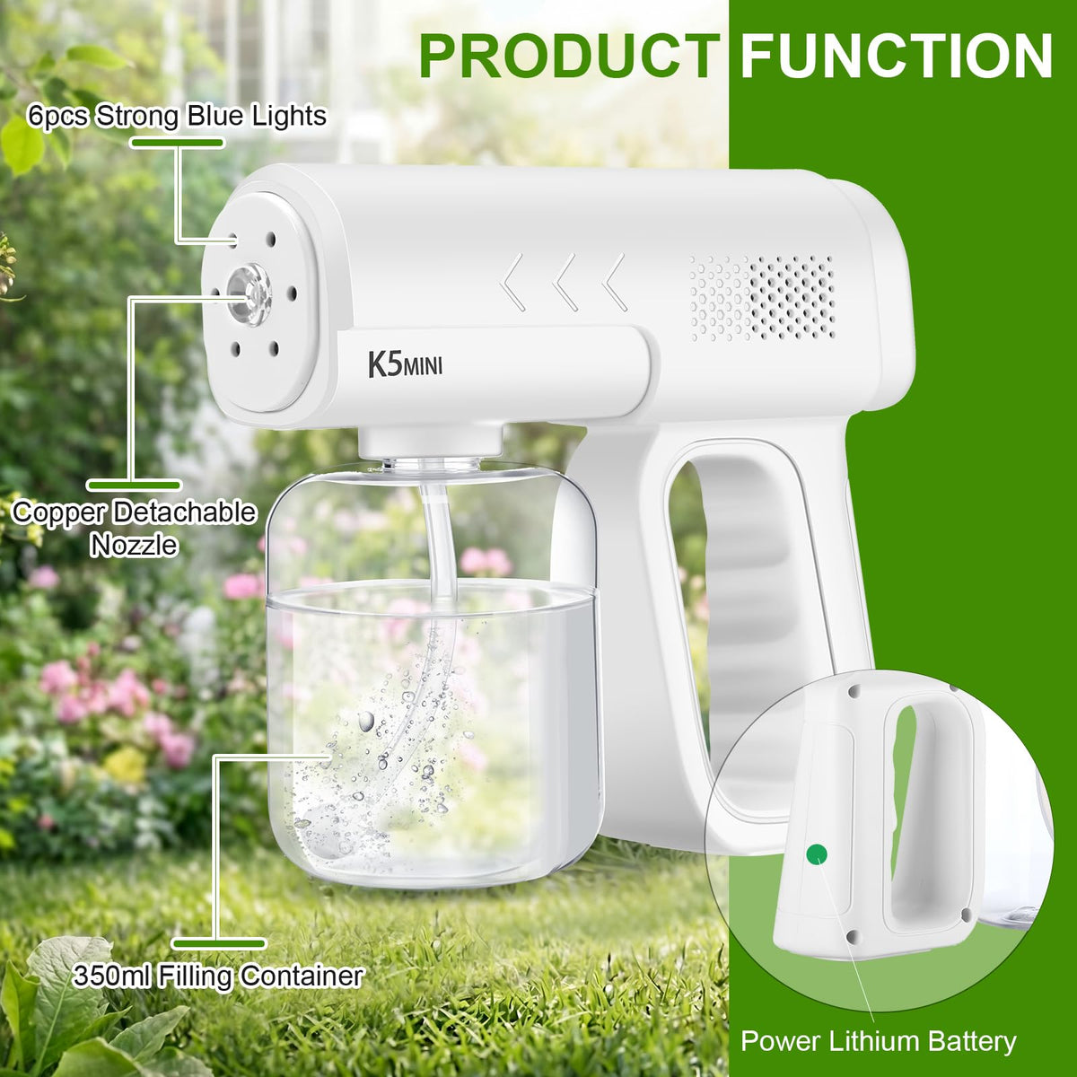 2 Pack Rechargeable Handheld Nano Sprayer L317