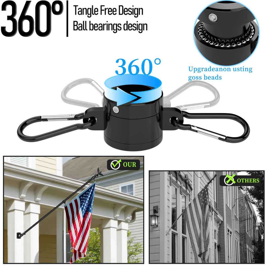 7FT Stainless Steel Flag Pole Kit with Solar Light and Adjustable Bracket T231