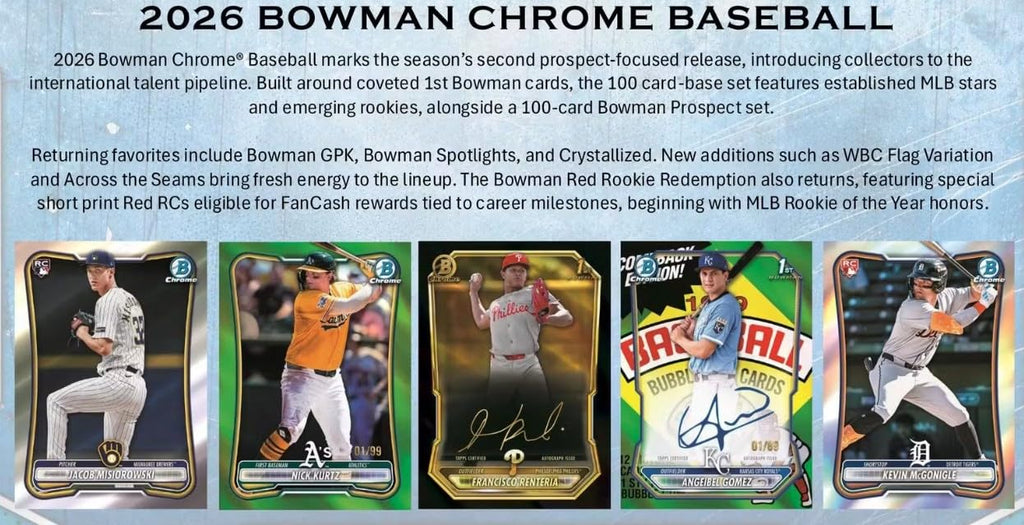 2026 Bowman Chrome Baseball Trading Card Mega Box V828803