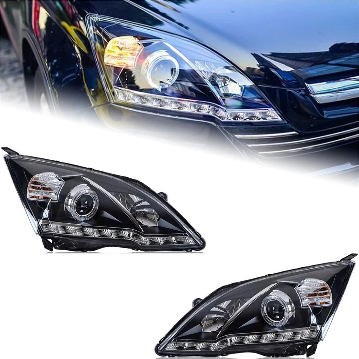 Car Headlight LED DRL Double Lens C369