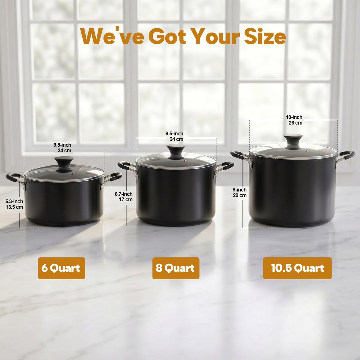 10.5 Quart Non Stick Stock Pot with Lid E9928