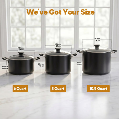 10.5 Quart Non Stick Stock Pot with Lid E9928