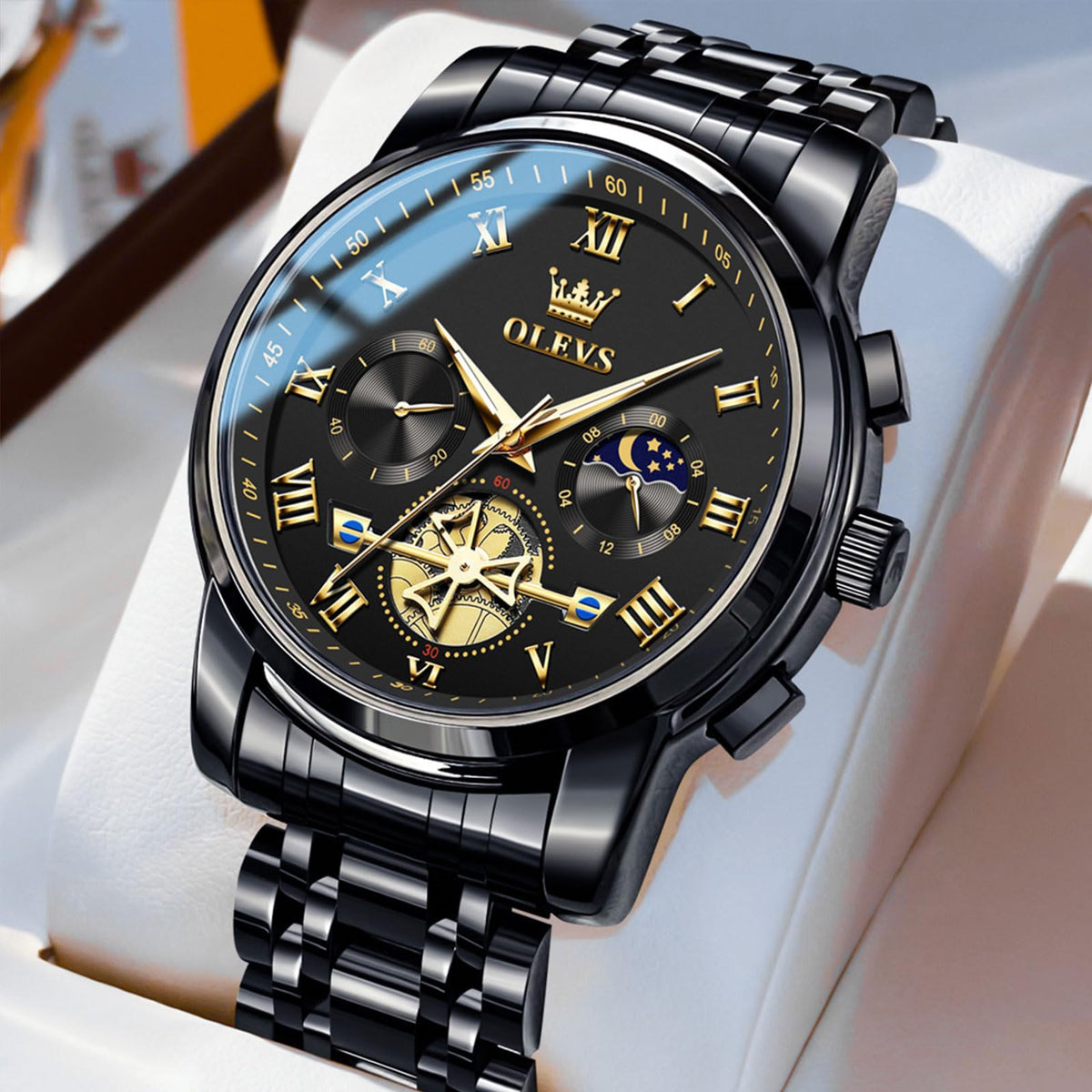 Waterproof Stainless Steel Multifunction Mens Watch L6133