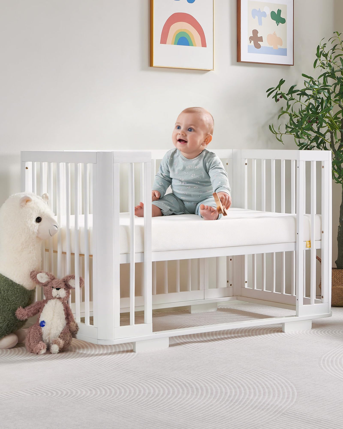 Breathable Standard Full Size Crib Mattress with Waterproof Machine Washable Cover H7538