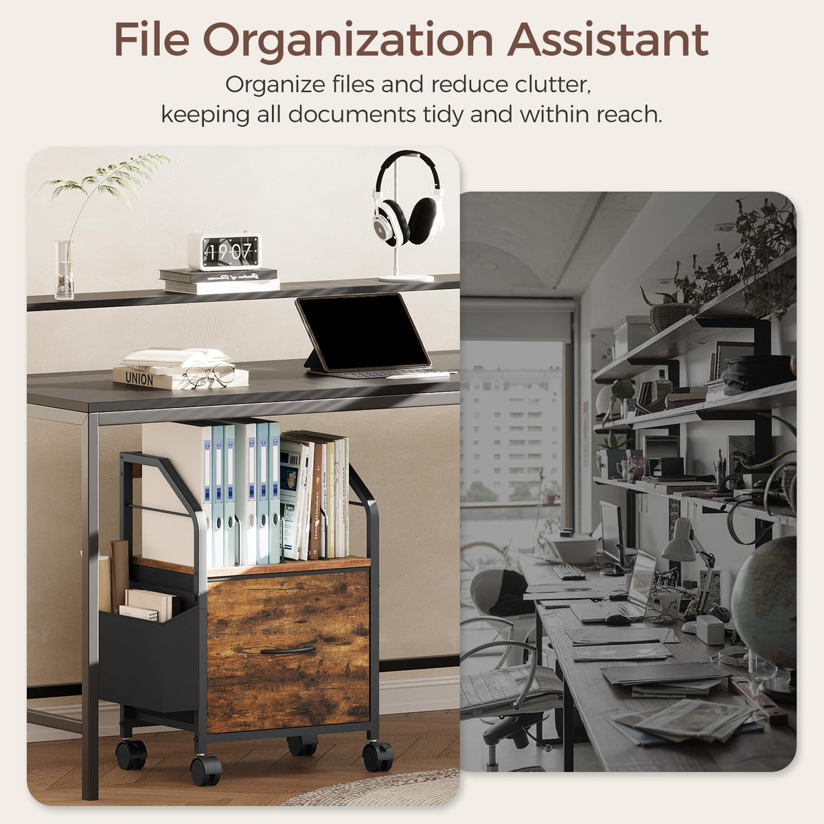 Small Rolling File Cabinet R428
