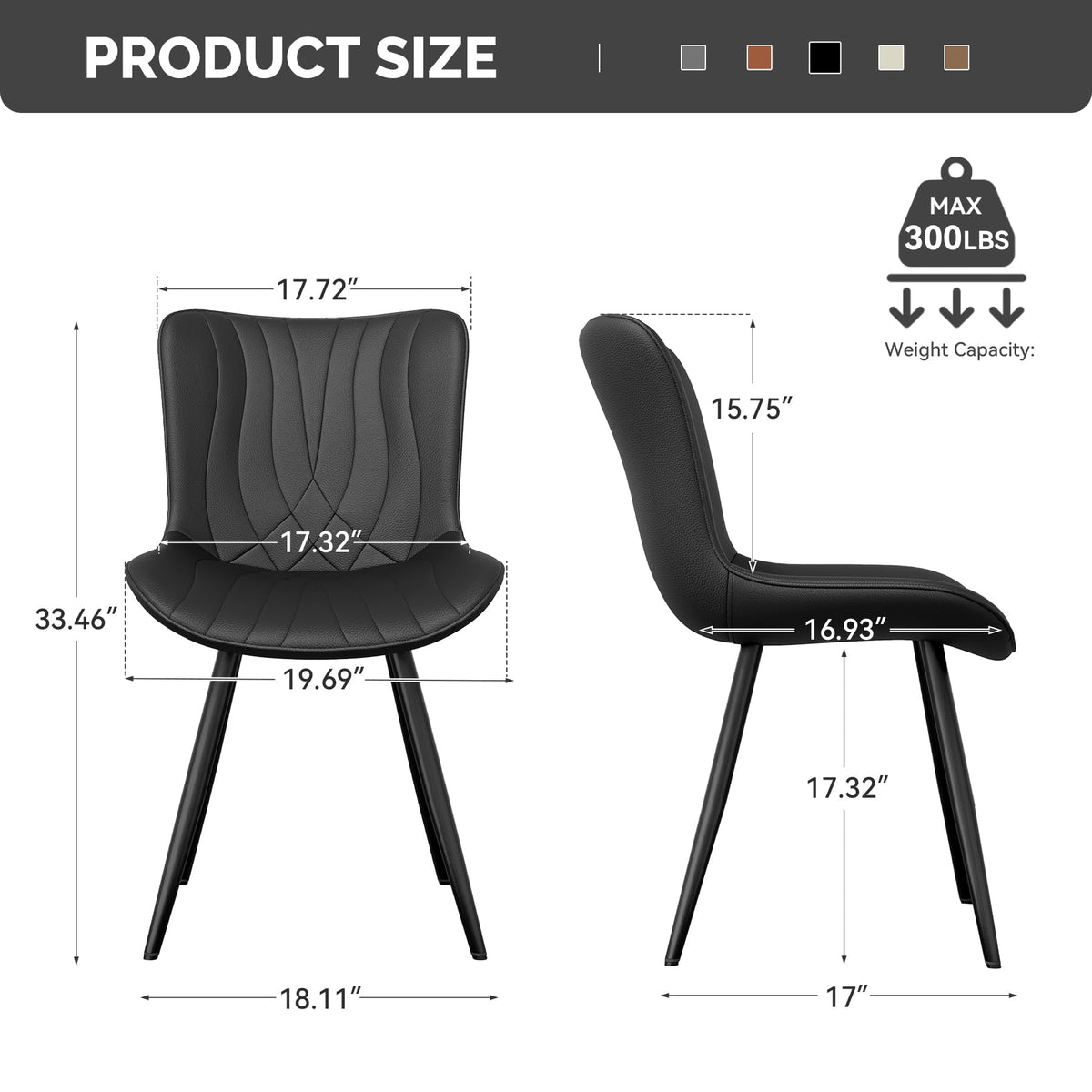 PU Leather Dining Chair Set of 4 F3600