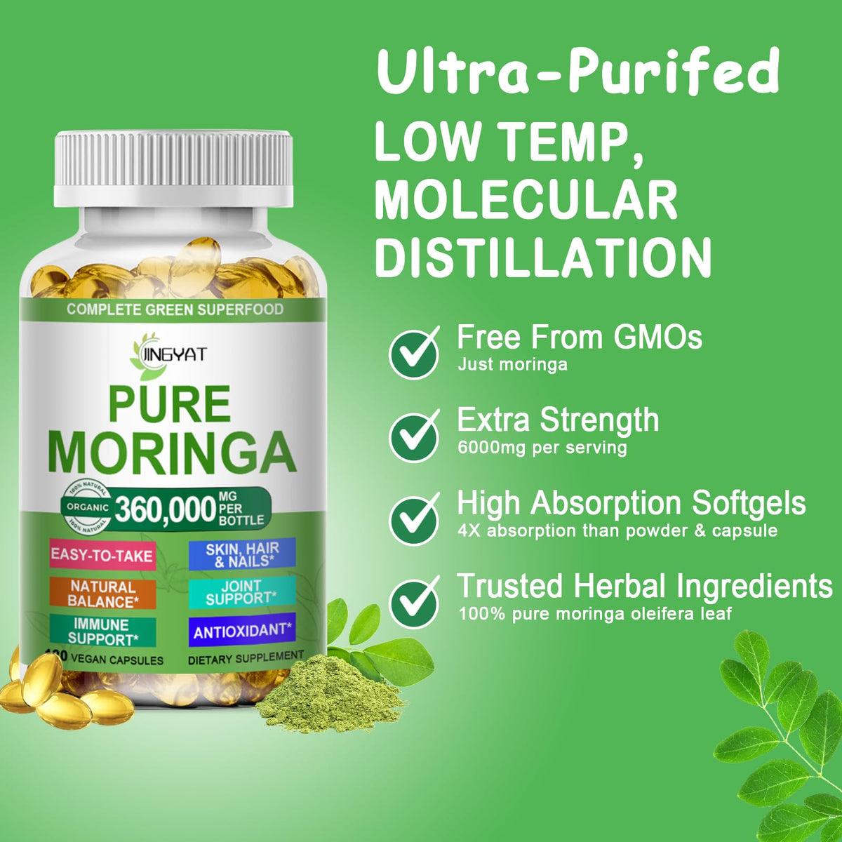 Organic Moringa Oleifera Softgels V290436