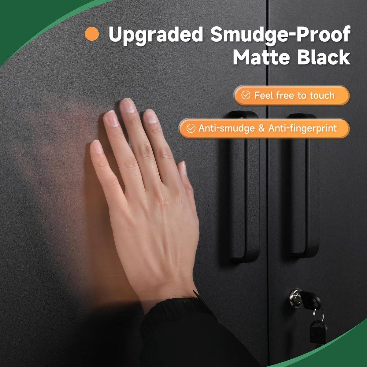 Metal Garage Storage Cabinets with Lock, 72 Tall Steel Lockers, 5 Adjustable Shelves, Black I353894