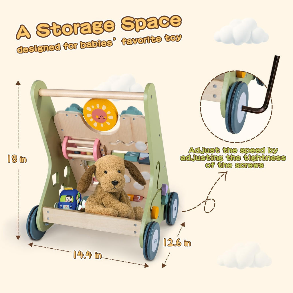Wooden Baby Walker with Wheels W4851
