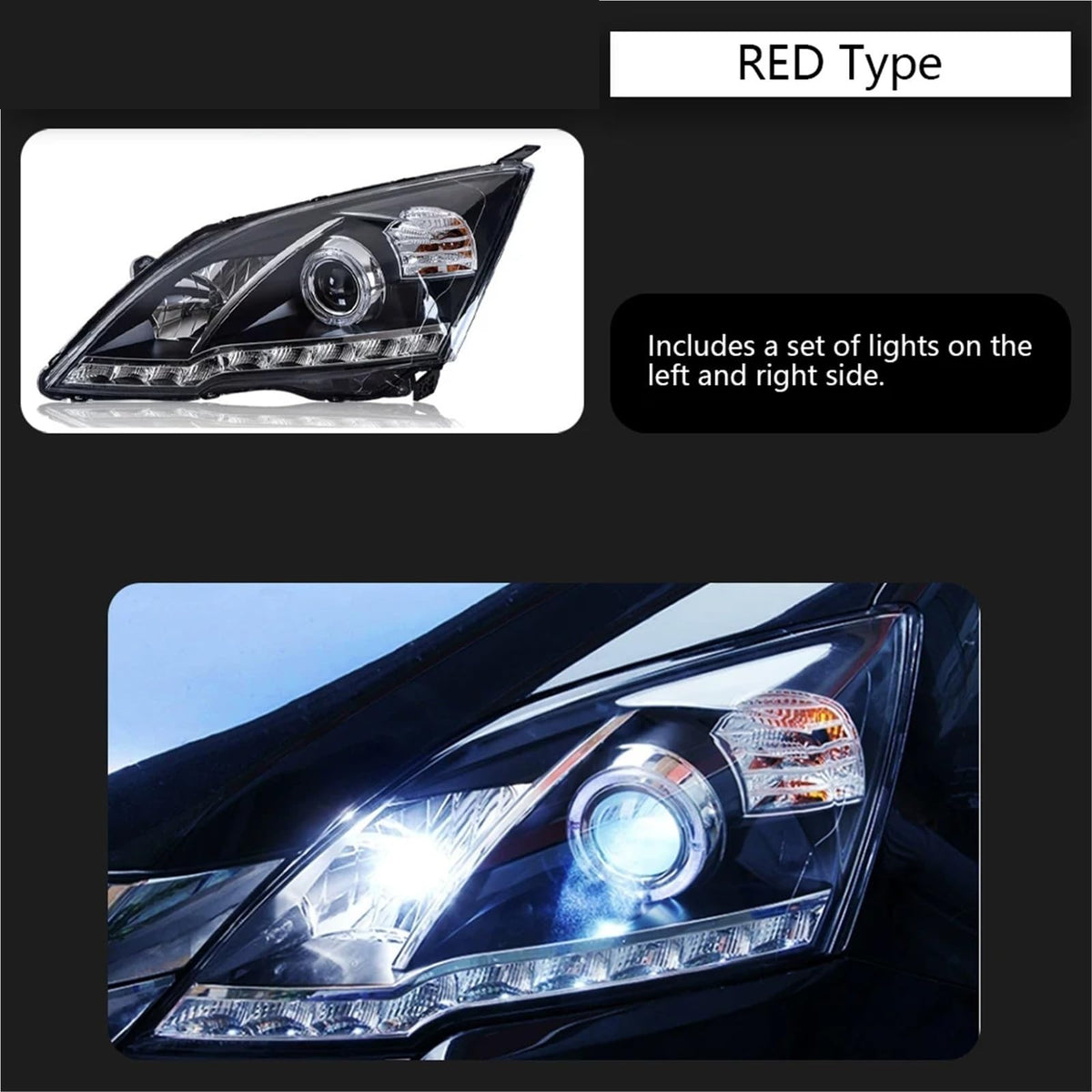 Car Headlight LED DRL Double Lens C369