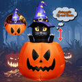 Halloween Inflatable Animated Witch Cat in Pumpkin A27916