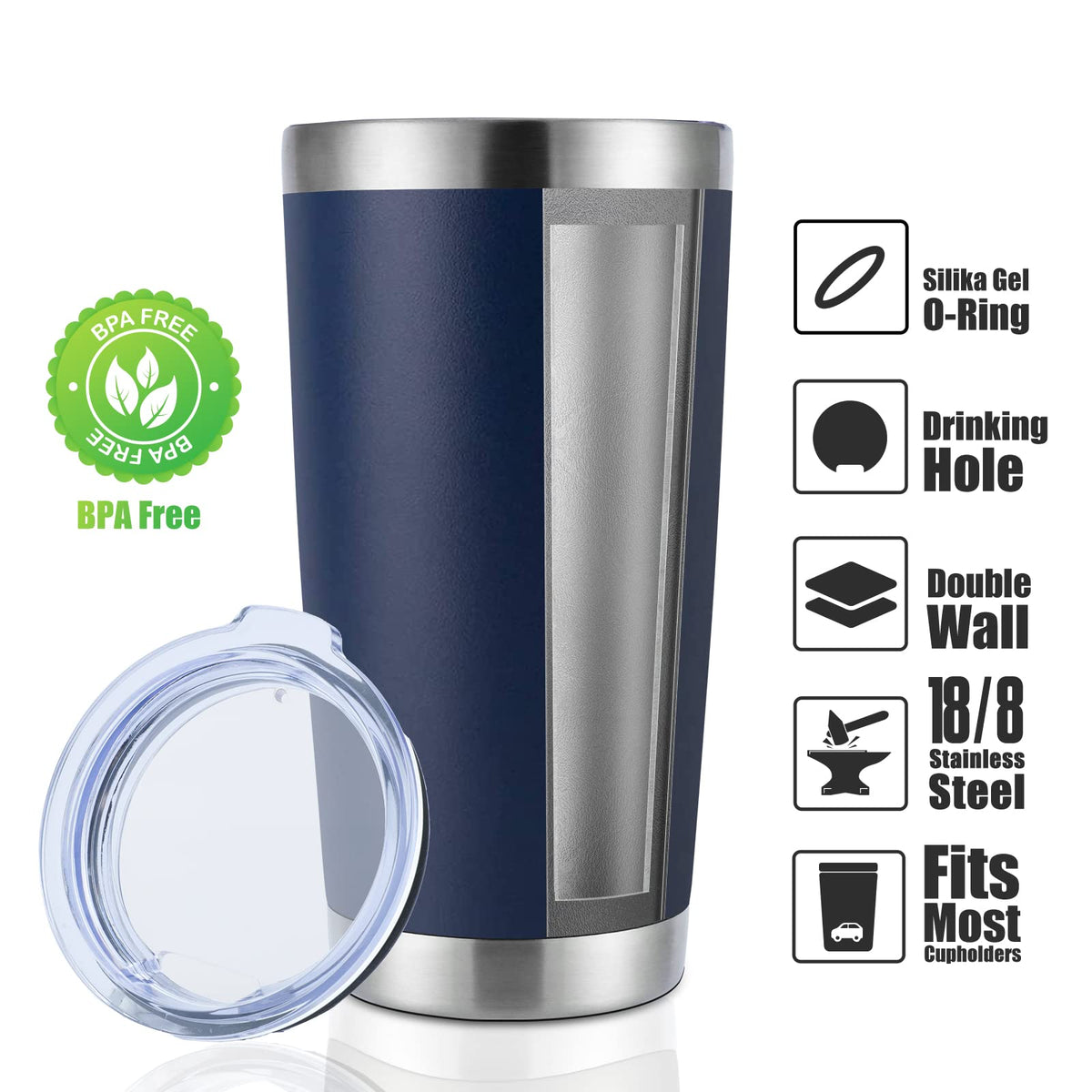 20oz Stainless Steel Insulated Tumbler with Lid A85974