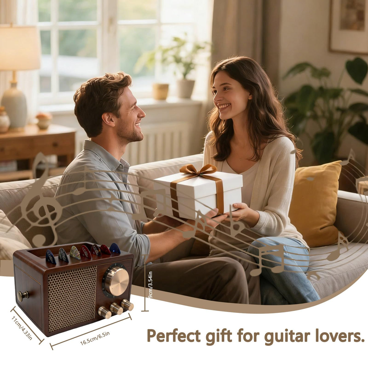 Wooden Guitar Pick Holder B6346