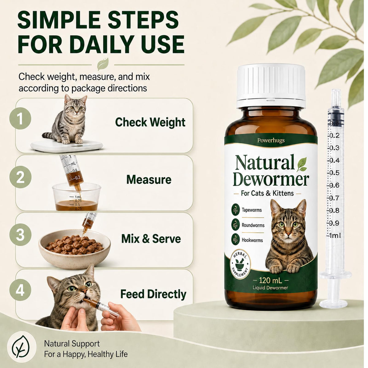 Broad Spectrum Cat Dewormer for Tapeworm, Roundworm & Hookworm X624781