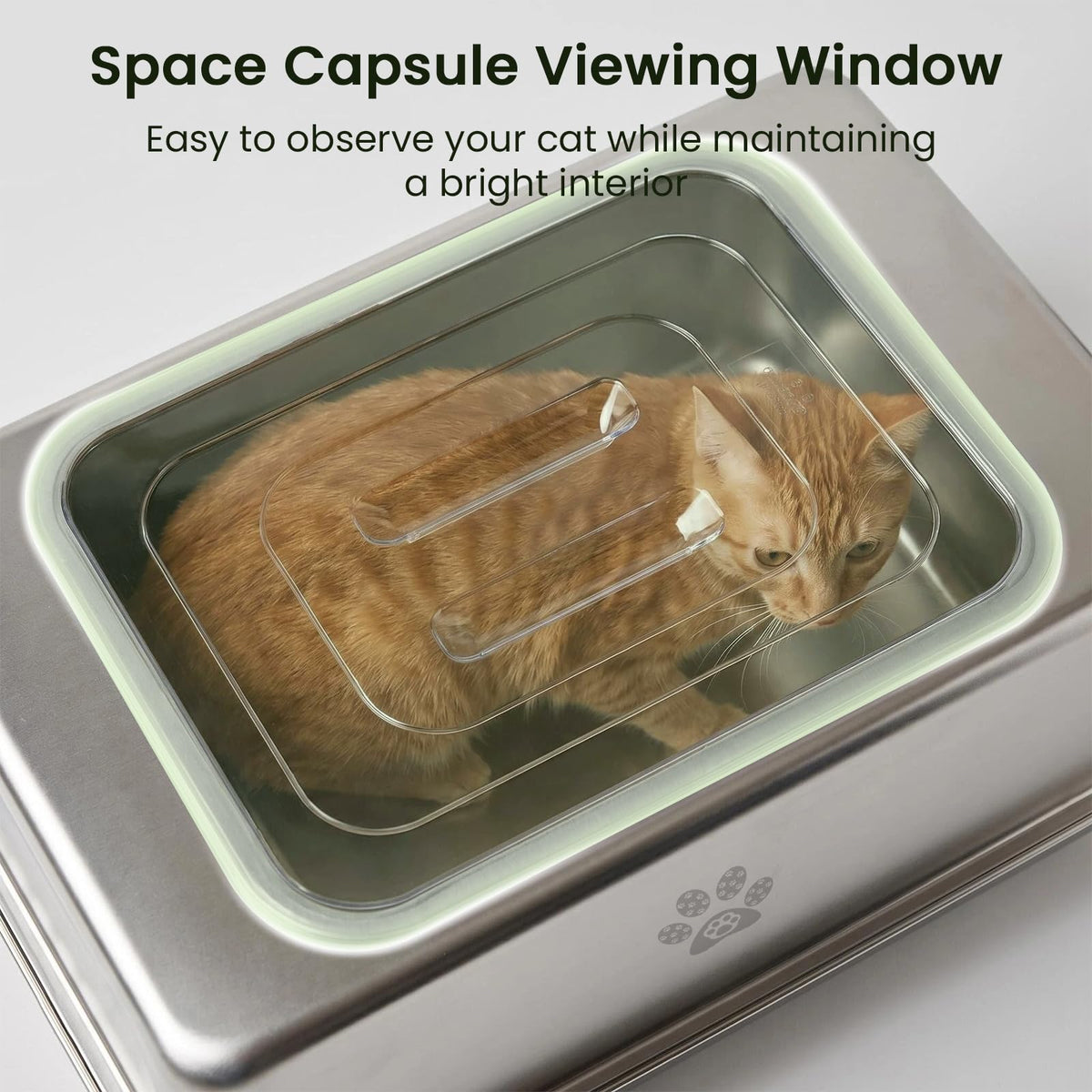 Enclosed Stainless Steel Cat Litter Box with Lid O974550
