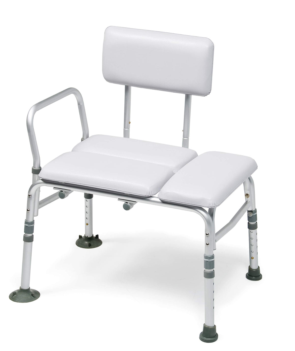 2-in-1 Tub Transfer Bench & Shower Chair, Padded Seat & Back, Height Adjustable X727