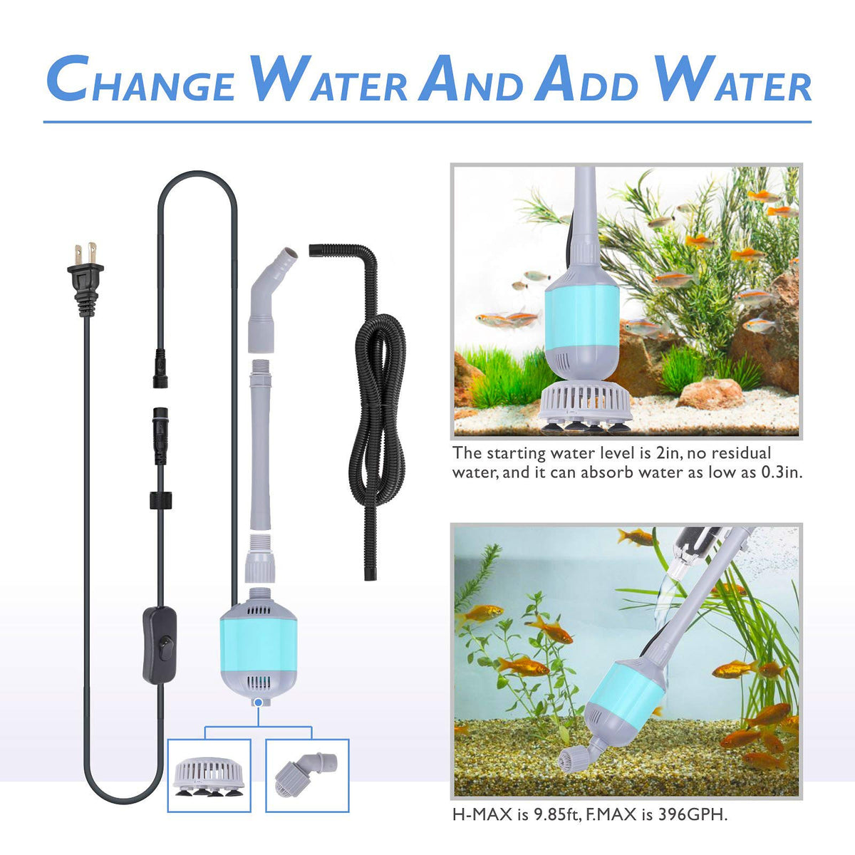5 in 1 Aquarium Gravel Cleaner Tool Set 15W F332766