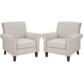 Beige Mid-Century Modern Accent Chairs Set of 2 E81063