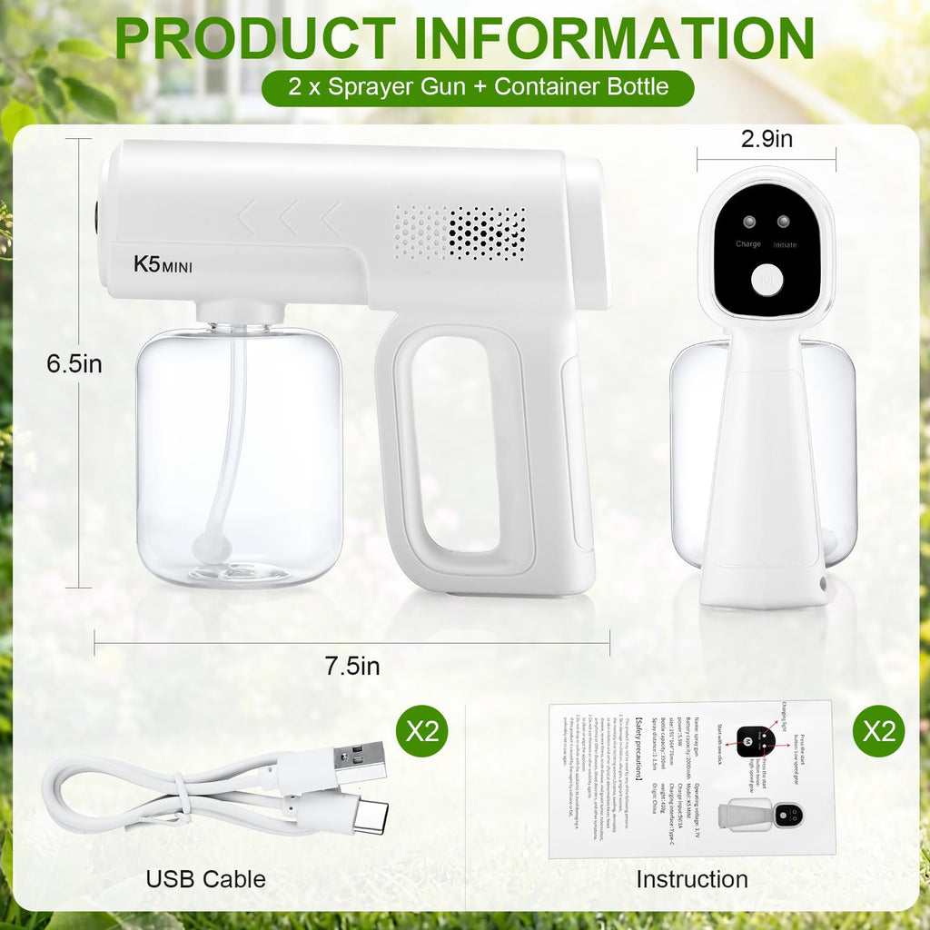 2 Pack Rechargeable Handheld Nano Sprayer L317
