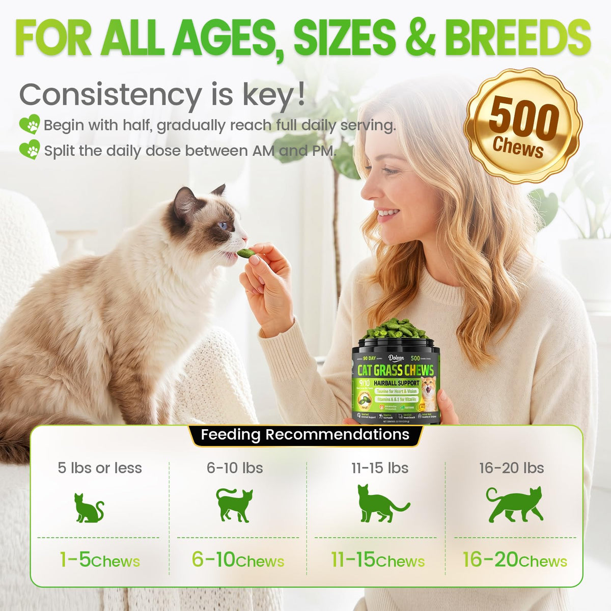 Cat Grass Treats Hairball Treatment for Cats R8547