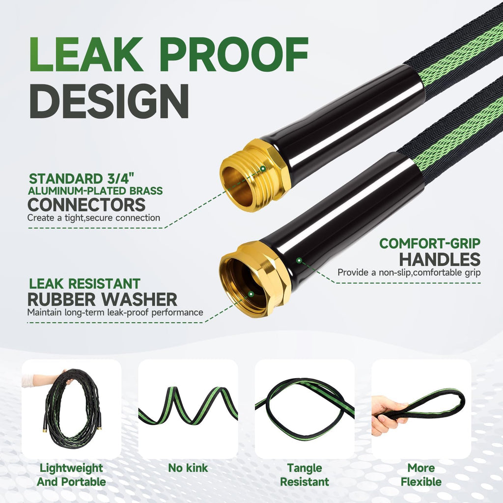 100 ft Flexible Non-Expanding Kink Free Garden Hose G46616