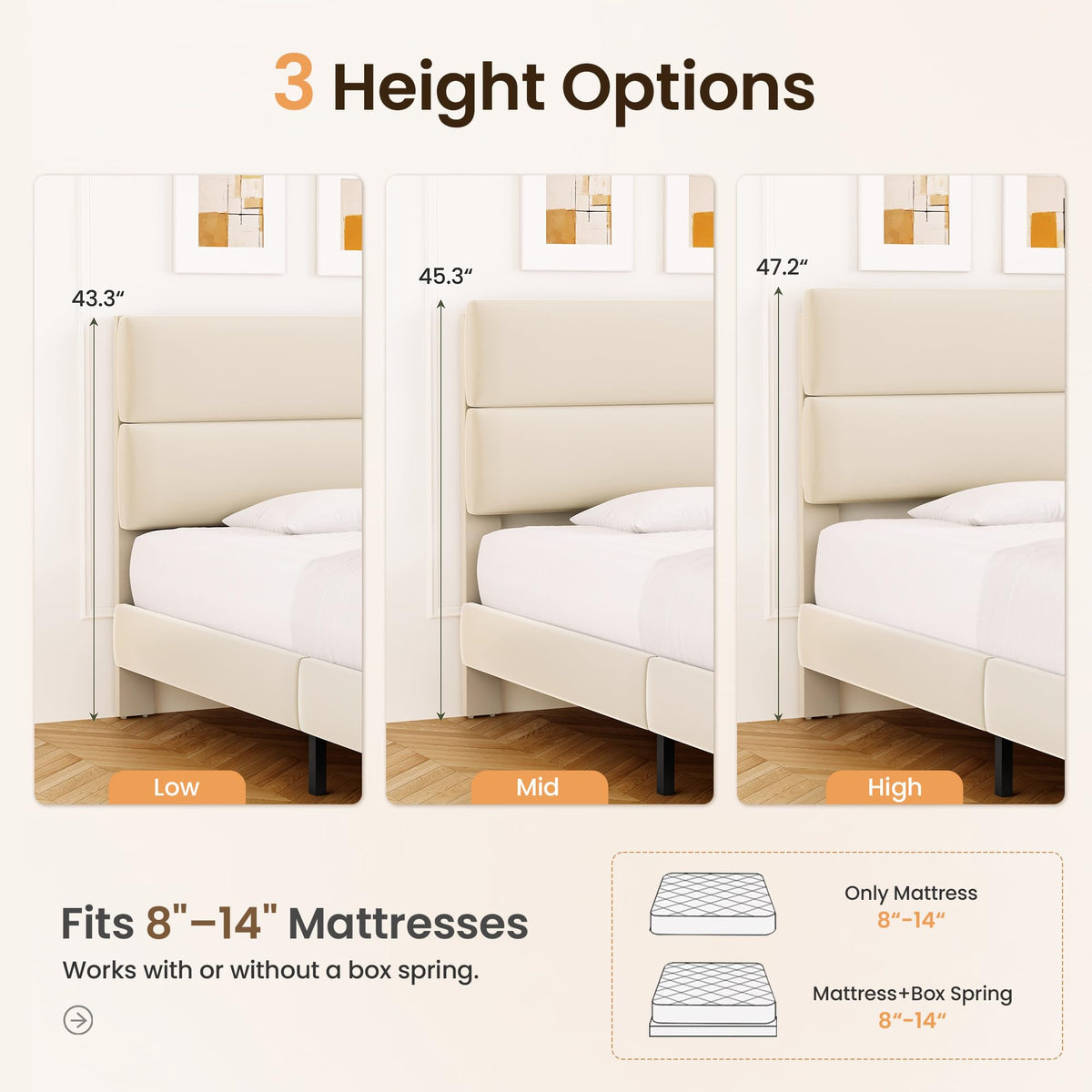 Queen Size Velvet Upholstered Platform Bed Frame A99749
