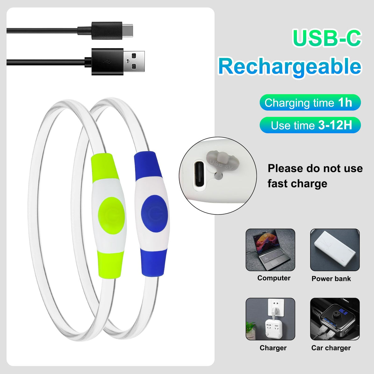 2 Packs Light Up Dog Collar U8289