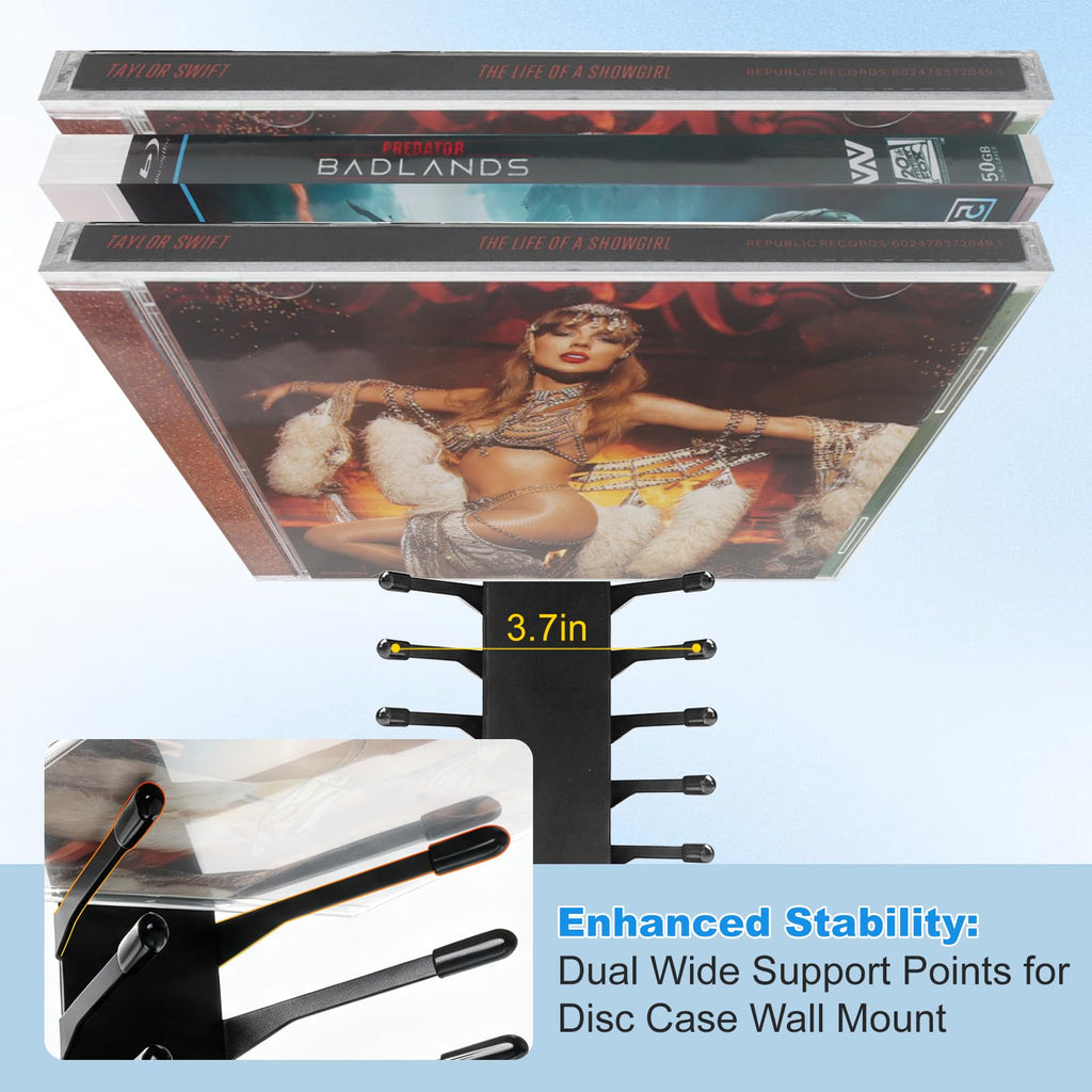 Anti-Drop CD Storage Shelf Wall Mount 4 Pack Y54872