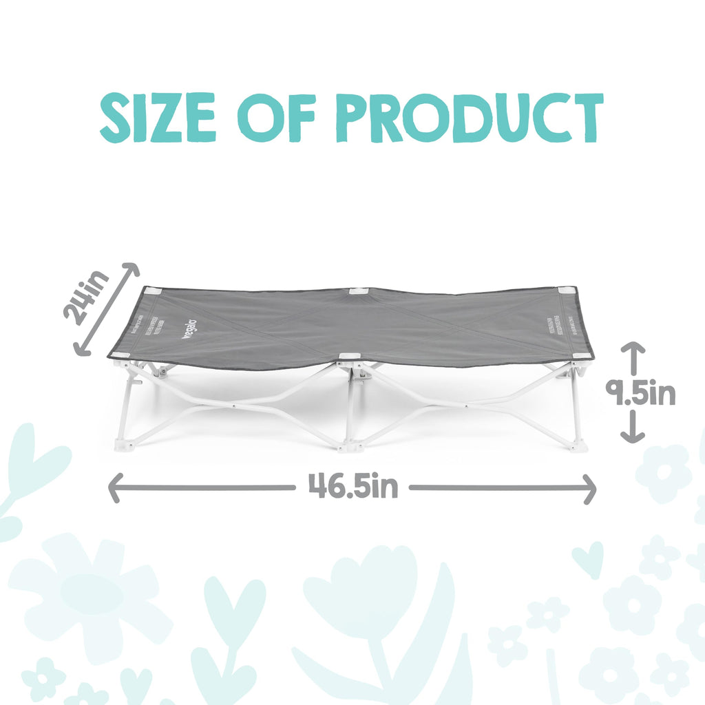 Portable Toddler Cot, Foldable Lightweight Travel Bed, Gray H35205