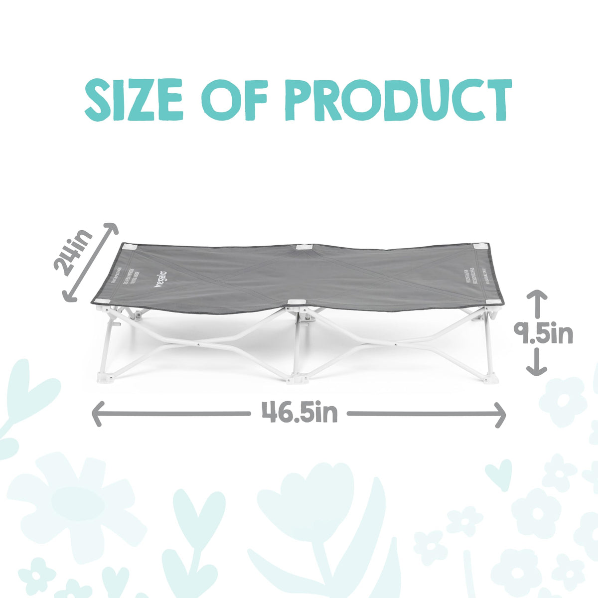 Portable Toddler Cot, Foldable Lightweight Travel Bed, Gray H35205