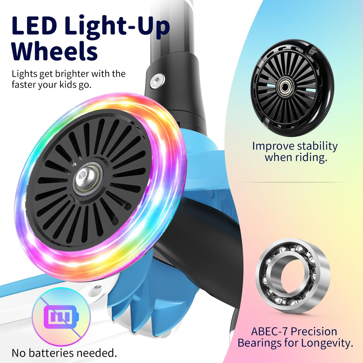 Light Up Deck & Wheels Scooter N57576
