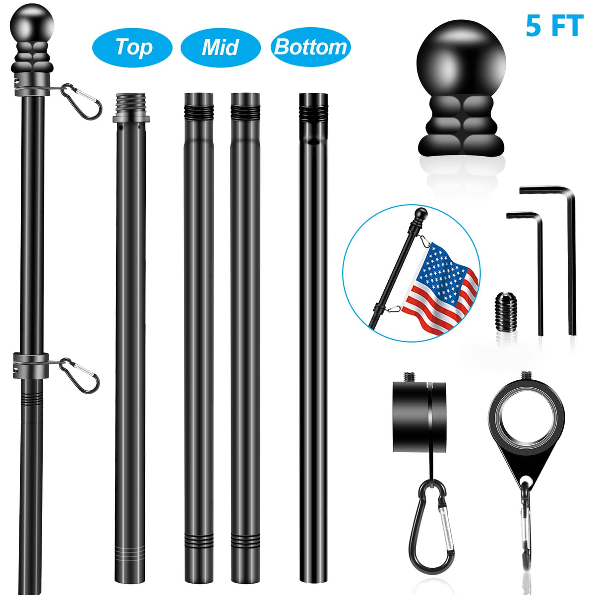 Black Flag Pole S25603