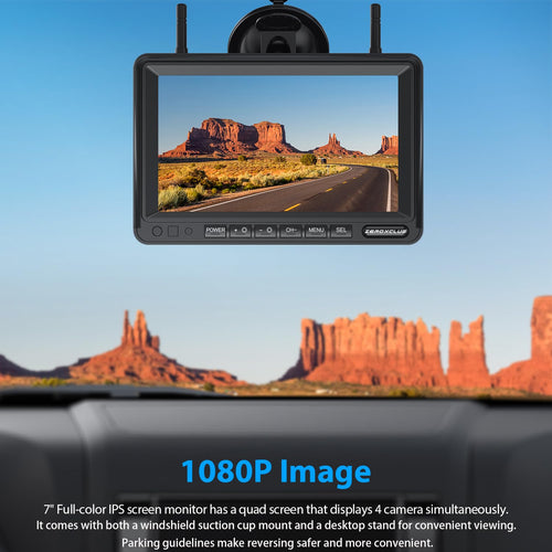 1080P 7" Wireless RV Backup Camera System with DVR Monitor Y60499