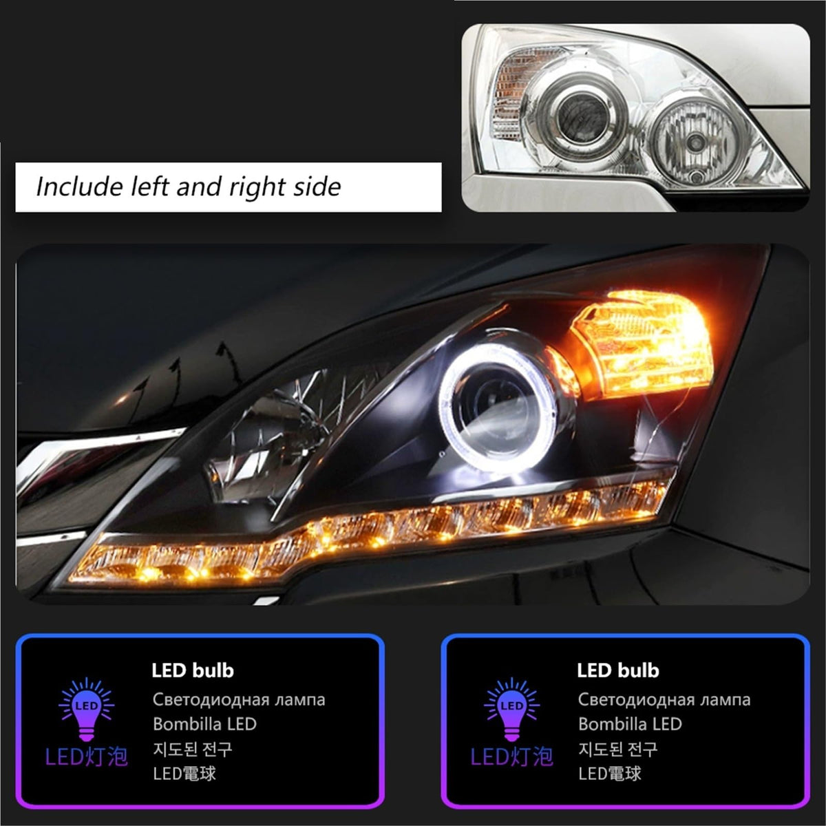 Car Headlight LED DRL Double Lens C369