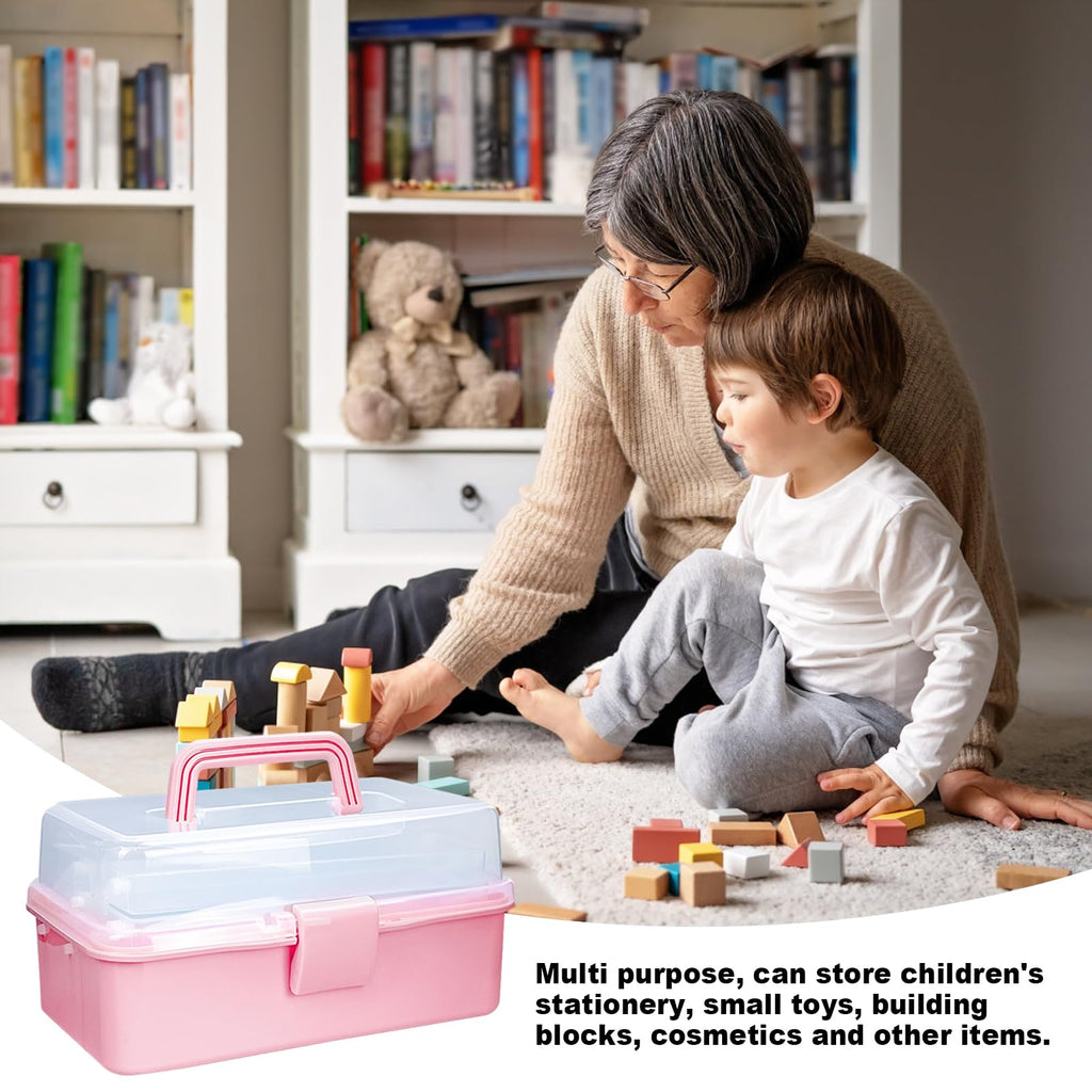 10 Inch 3 Layer Tackle Box Organizer with 2 Trays N2201