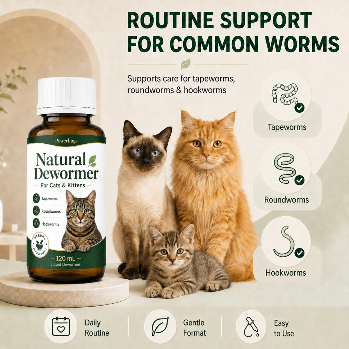 Broad Spectrum Cat Dewormer for Tapeworm, Roundworm & Hookworm X624781