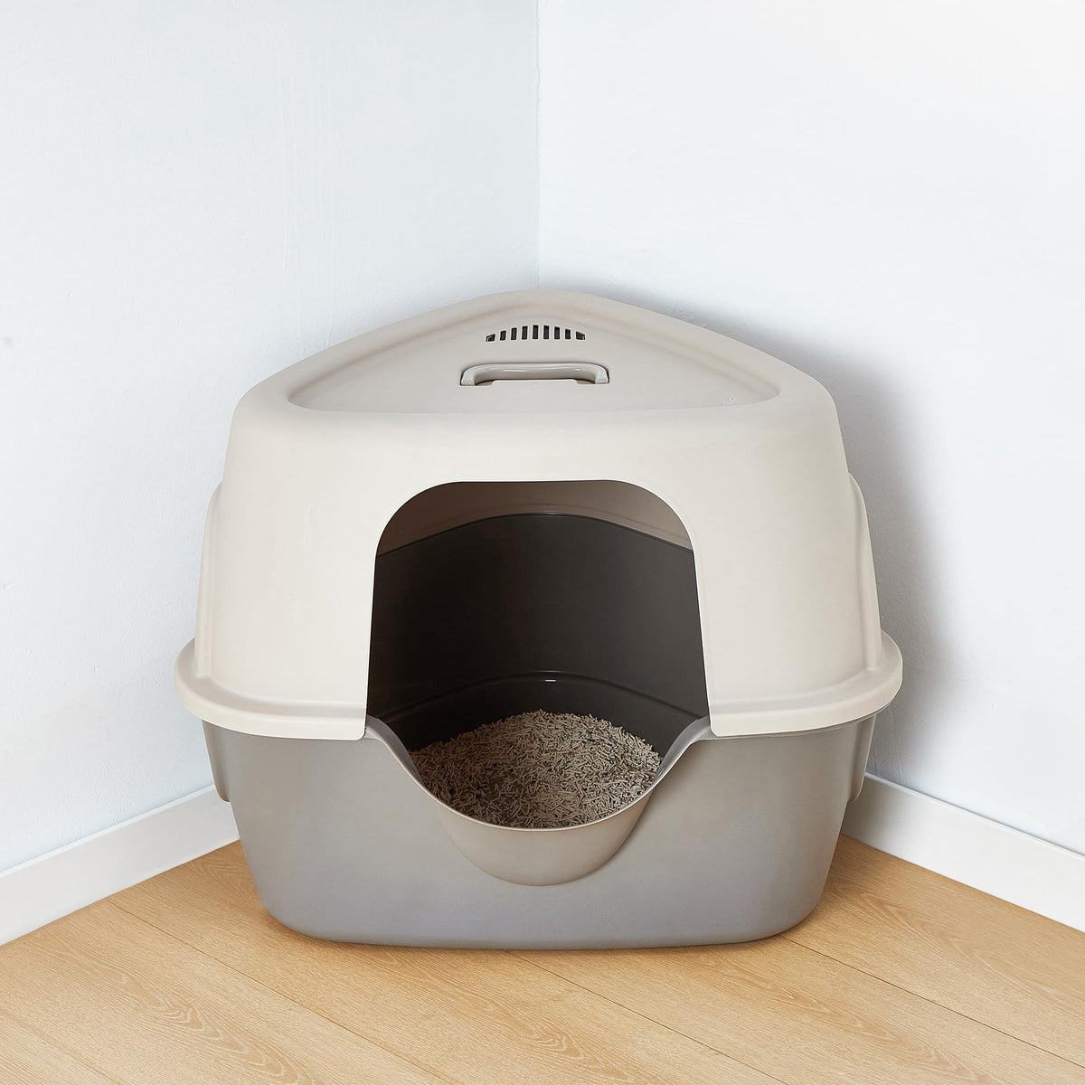 Charcoal Enclosed Cat Litter Box with Lid G2125