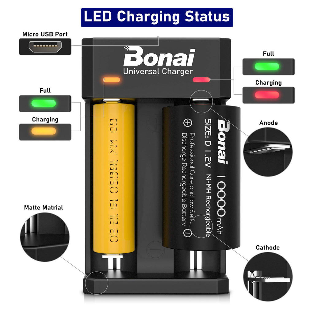 Battery Charger for AA AAA C D Rechargeable Batteries H907233