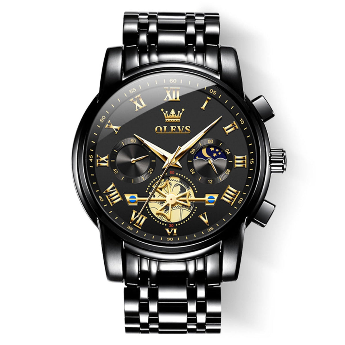 Waterproof Stainless Steel Multifunction Mens Watch L6133