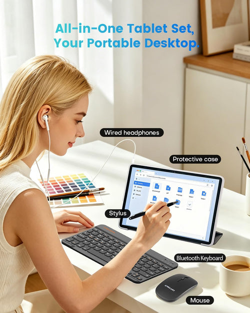 10.1" Android 2-in-1 Tablet Bundle with Keyboard Mouse Case A370