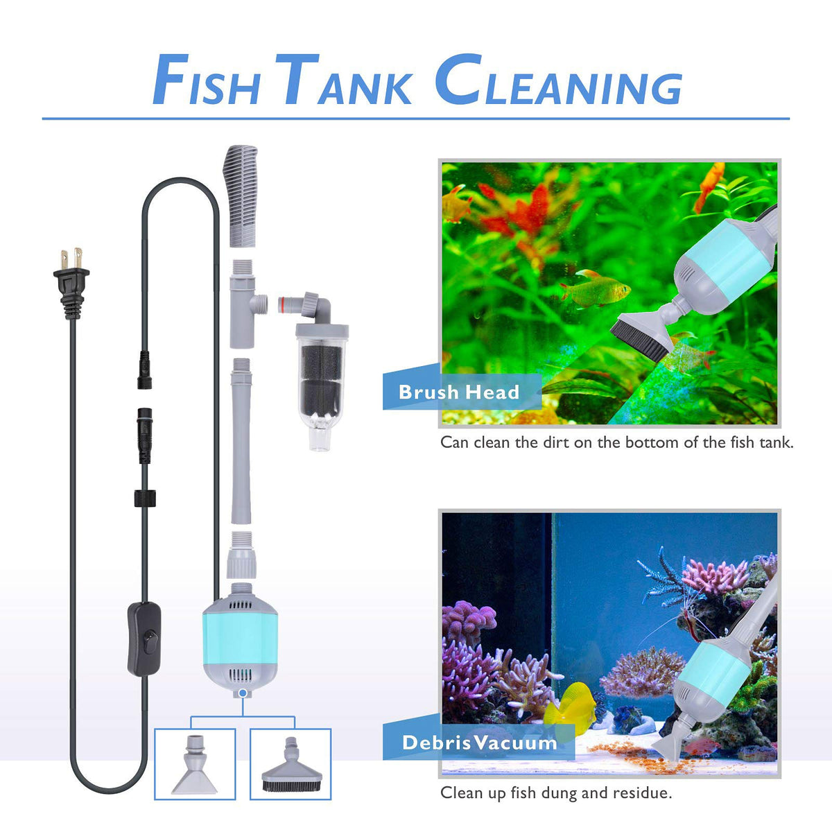 5 in 1 Aquarium Gravel Cleaner Tool Set 15W F332766