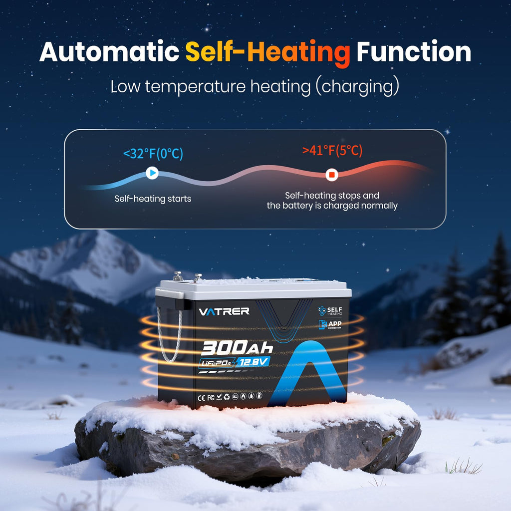 12.8V 300Ah Self-Heating LiFePO4 Lithium Battery Y4976