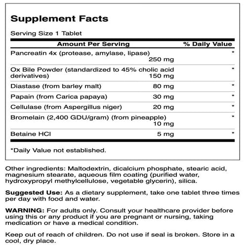 180 Tablets Digestive Enzymes M8173