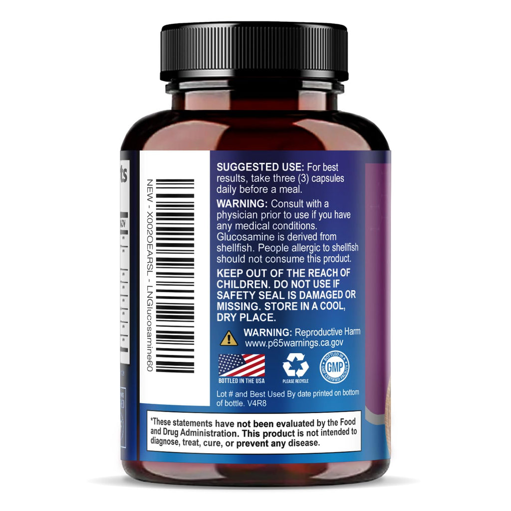 Glucosamine Chondroitin MSM Turmeric Boswellia 60 Capsules W4460