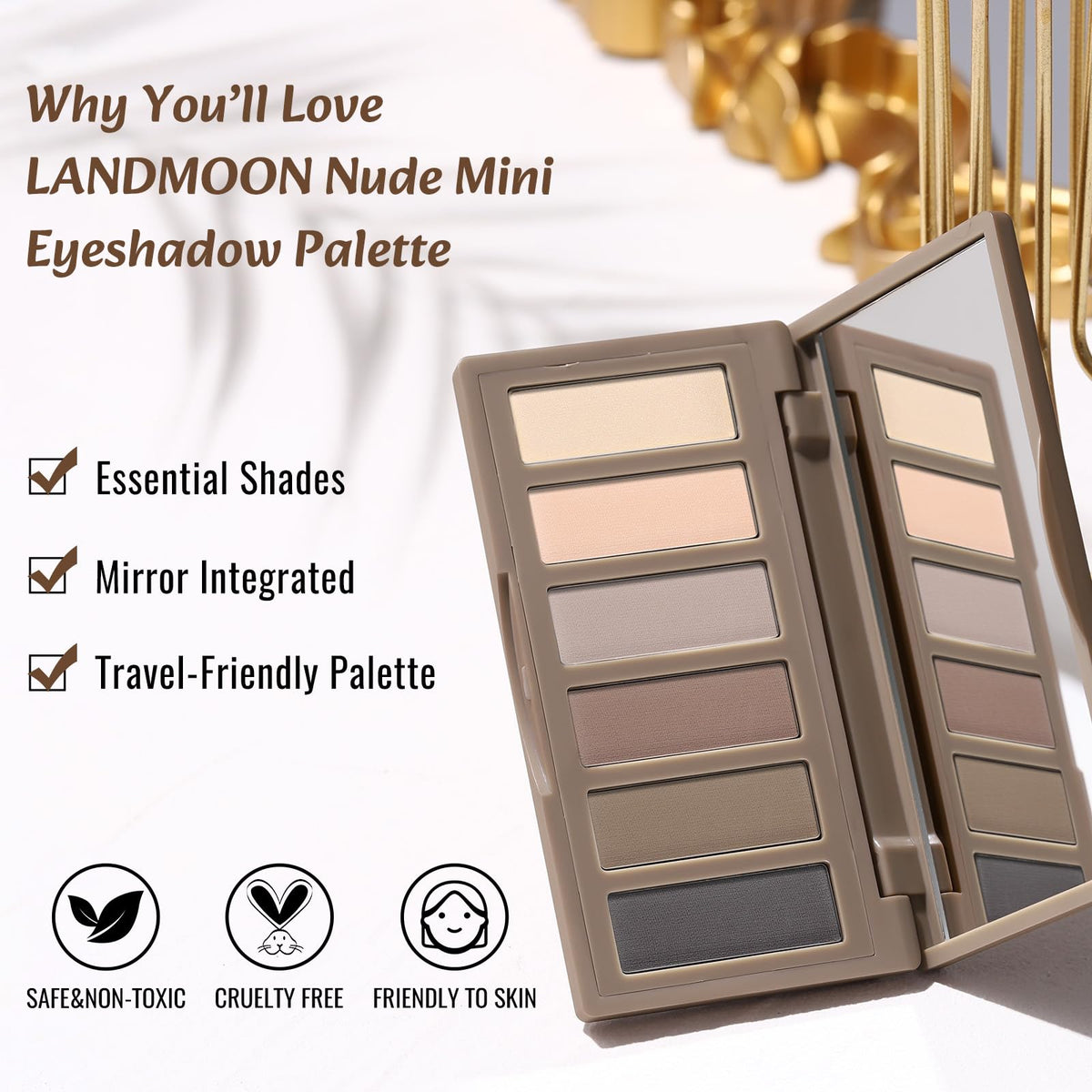 Nude Matte 6 Colors Mini Eyeshadow Palette with Mirror N171